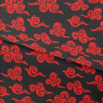 Retro Red Clouds Waterproof Oxford