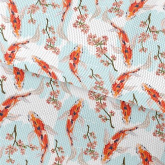 Hand Drawn Carp Pond Waterproof Oxford