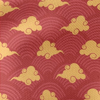 Red Circle With Clouds Waterproof Canvas