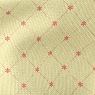Pink Small Flower Rhombus Waterproof Canvas