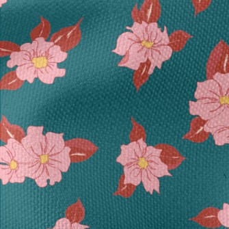 Red Petals And Leaves Waterproof Canvas