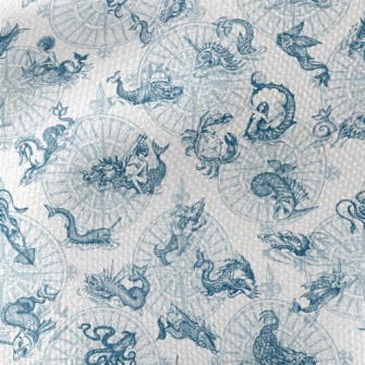 Vintage Hand Drawn Sea Monster Waterproof Canvas