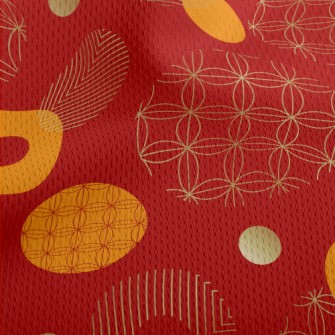 Modern Chinese Pattern Athletic Mesh Flat Back