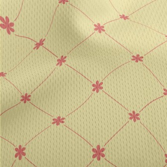 Pink Small Flower Rhombus Athletic Mesh Flat Back