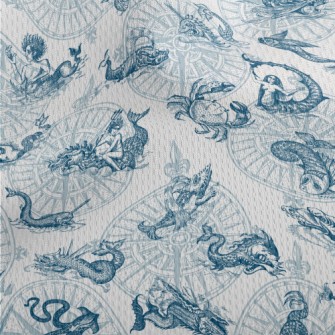 Vintage Hand Drawn Sea Monster Athletic Mesh Flat Back