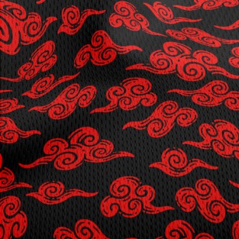 Retro Red Clouds Athletic Mesh Flat Back