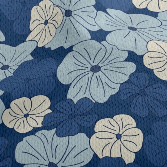 Beautiful Hand Drawn Blue Flow Athletic Mesh Flat Back