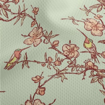 Hand Drawn Hummingbird And Che Athletic Mesh Flat Back