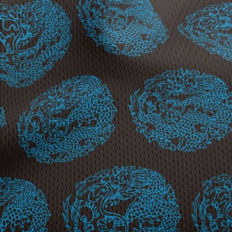 Blue Line Chinese Dragon Athletic Mesh Flat Back