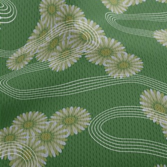 Japanese Daisy Pattern Athletic Mesh Flat Back