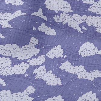 Hand Drawn Purple Waves Terry
