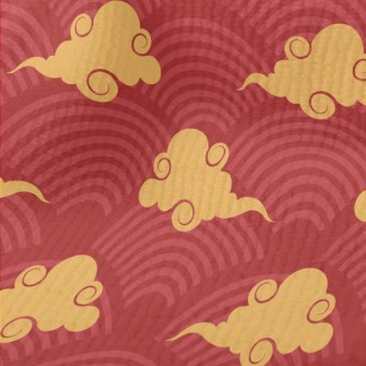 Red Circle With Clouds Terry