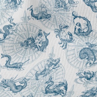 Vintage Hand Drawn Sea Monster Terry