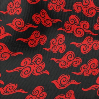 Retro Red Clouds Terry