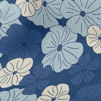 Beautiful Hand Drawn Blue Flow Terry