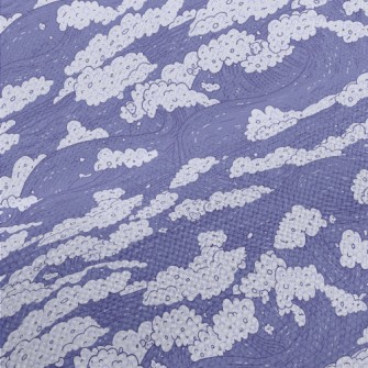 Hand Drawn Purple Waves Performance Linen