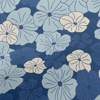 Beautiful Hand Drawn Blue Flow Performance Linen
