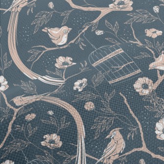 Retro Fantasy Garden Performance Linen
