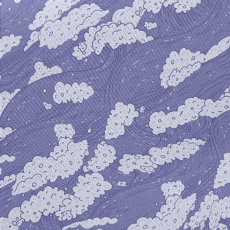 Hand Drawn Purple Waves Twill