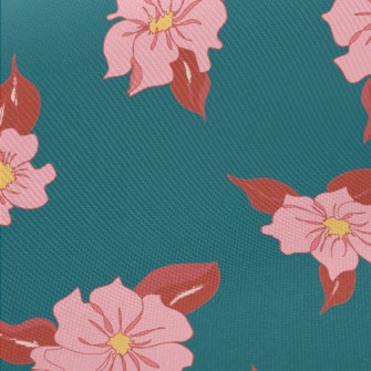 Red Petals And Leaves Twill