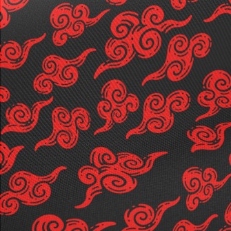 Retro Red Clouds Twill