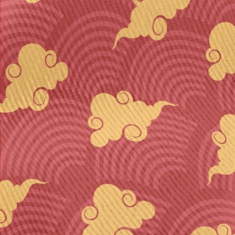 Red Circle With Clouds Standard Corduroy