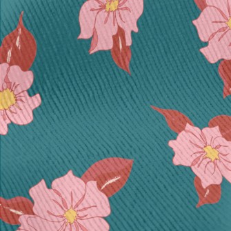 Red Petals And Leaves Standard Corduroy