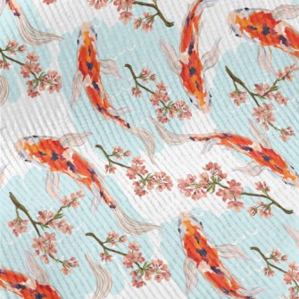 Hand Drawn Carp Pond Standard Corduroy