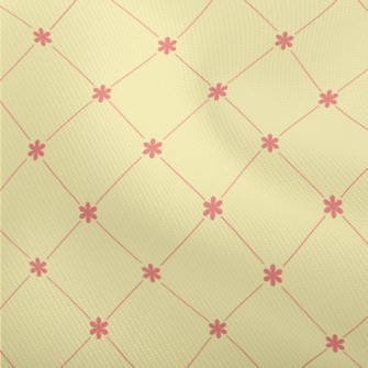 Pink Small Flower Rhombus Dobby