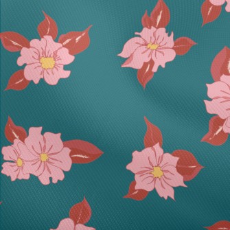 Red Petals And Leaves Dobby