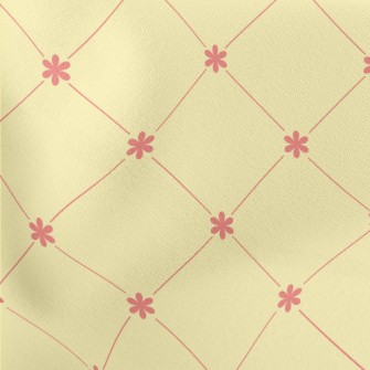 Pink Small Flower Rhombus Stretch Ponte
