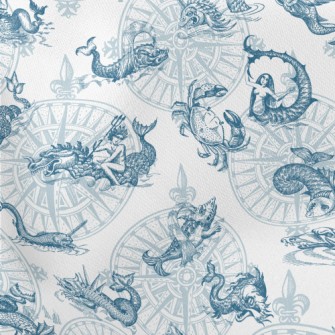 Vintage Hand Drawn Sea Monster Stretch Ponte