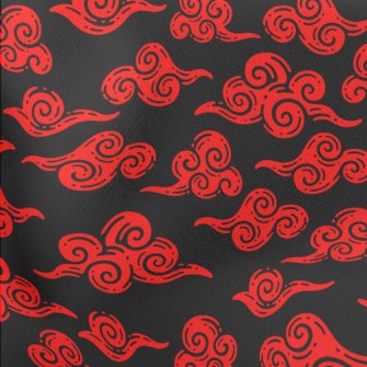 Retro Red Clouds Stretch Ponte