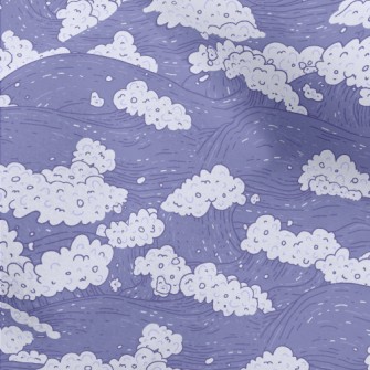 Hand Drawn Purple Waves Micro Fleece