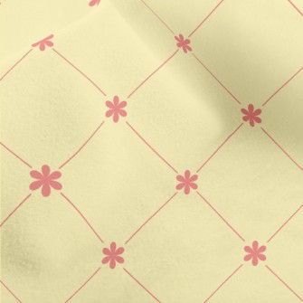 Pink Small Flower Rhombus Micro Fleece