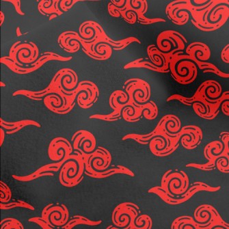 Retro Red Clouds Micro Fleece