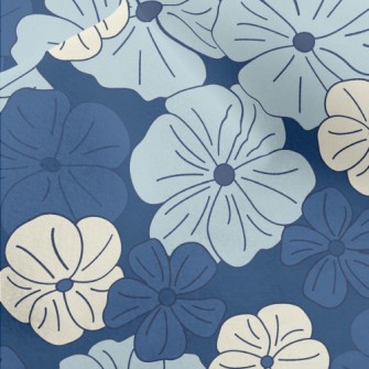 Beautiful Hand Drawn Blue Flow Micro Fleece