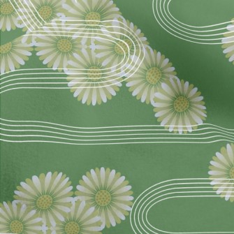 Japanese Daisy Pattern Micro Fleece