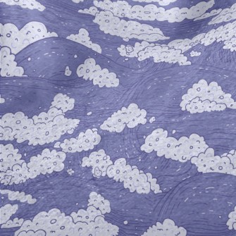 Hand Drawn Purple Waves Minky