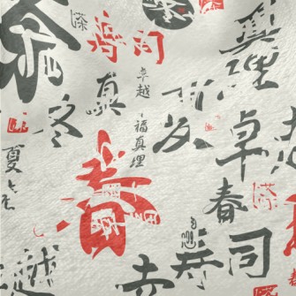 Chinese Calligraphy Text Minky