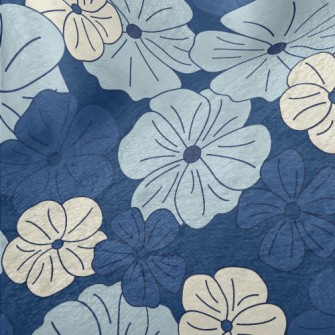 Beautiful Hand Drawn Blue Flow Minky