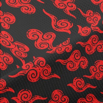 Retro Red Clouds Piqué