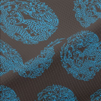 Blue Line Chinese Dragon Piqué