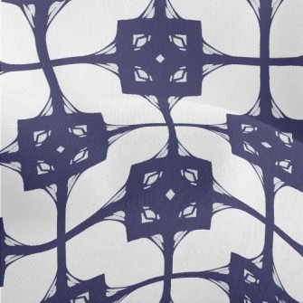Blue Mosaic Decoration Lightweight Performance Linen
