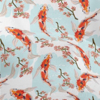 Hand Drawn Carp Pond Lightweight Performance Linen
