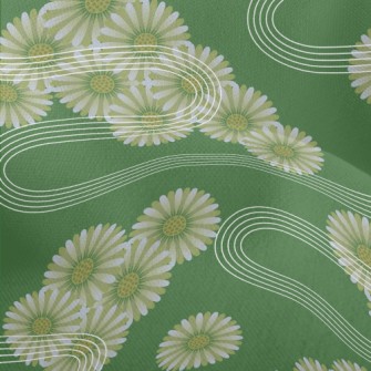 Japanese Daisy Pattern Lightweight Performance Linen