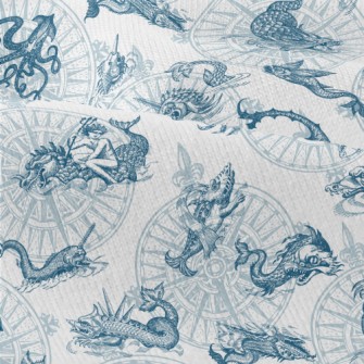 Vintage Hand Drawn Sea Monster Modern Jersey