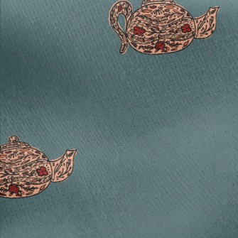 Cute Hand-painted Teapot Jersey Backed Fleece