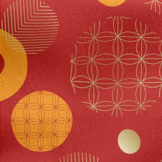 Modern Chinese Pattern Jersey Backed Fleece