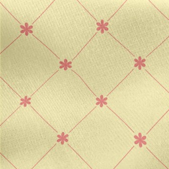 Pink Small Flower Rhombus Jersey Backed Fleece